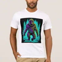 Sasquatch Bigfoot in Teal and Black T-Shirt