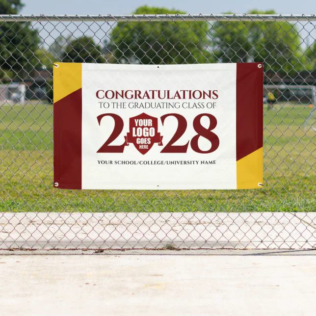 Red Gold School College Graduating Class Banner