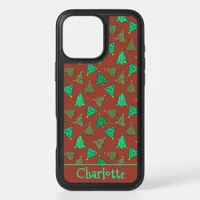 Christmas Tree Pattern Red Name iPhone 16 Pro Max Case