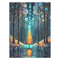 Iridescent Holiday Dream 🎄 Glowing Christmas Tree Tablecloth