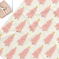 Modern Pink Christmas Tree On Ivory Fleece Blanket