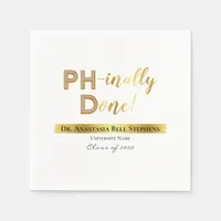 Gold Doctorate PhD Graduation Ceremony Party Photo Napkins