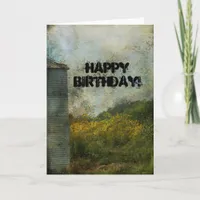 Silo, Sunflowers, Birthday Card