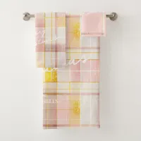 Pink Gold Christmas Pattern#7 ID1009 Bath Towel Set