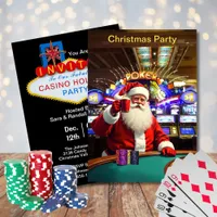 Christmas Santa Las Vegas Casino Style Party Invitation