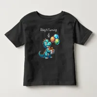 Birthday Boy Dinosaur Name and Age Toddler T-shirt