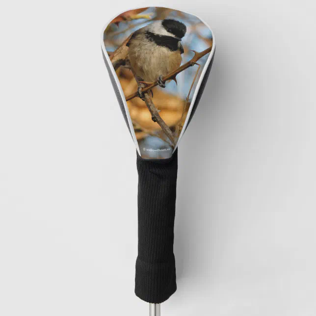 Cute Hopeful Black-Capped Chickadee Songbird Golf Head Cover