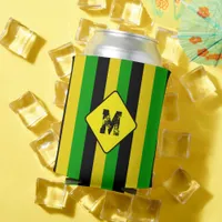 Jamaican Flag Colored Striped Monogram Beer Can Cooler