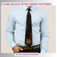 Black Monogram Neck Tie
