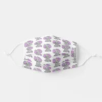 Cute Purple Elephants Adult Cloth Face Mask