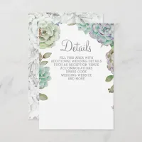 Desert Cactus Succulents Wedding  Enclosure Card