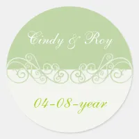 Green wedding stickers