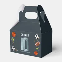 Boys Modern Blue Sports Kids Birthday Favor Boxes