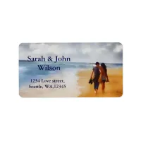 beach wedding,return address label