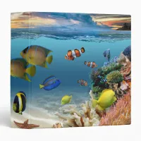 Ocean Underwater Coral Reef Tropical Fish Binder