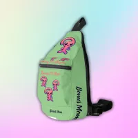 Bonus Mom - Modern in Pink & Green | Sling Bag