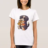 Bernese Mountain Dog Eats Pizza T-Shirt