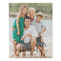 Rustic Modern Family Typography Photo Faux Canvas Print
