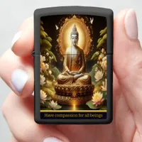 Golden Buddha in tranquil nature  Zippo Lighter