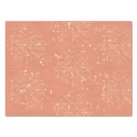 Peach Pink Snowflakes Christmas Tissue Paper