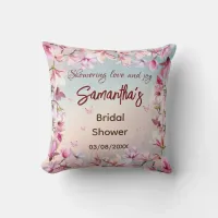 Blossoming Romance - Bridal Shower  Throw Pillow