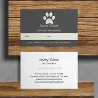 Grey And White Paw Print Logo Appointment Card