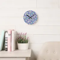 Abstract Floral Pattern - Acrylic Wall Clock