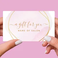 Script Blush Pink Watercolor Gold Circle Gift Card