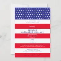 American Flag Red White Blue Political Fundraising Invitation