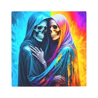 Skeletons Wrapped in a Rainbow Metal Print