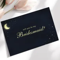 Celestial Moon Stars Will You Be My Bridesmaid Invitation