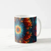 kaleidoscope fire flower in bloom coffee mug