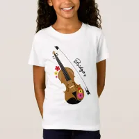 Violin Floral Classical Music Personalised T-Shirt