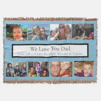 Personalized Family Photos | Gifts for Dad  Throw Blanket