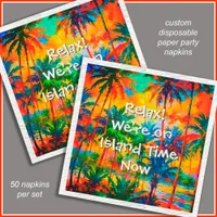 [Tequila Sunrise] Colorful Tropical Island Party Napkins