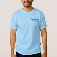 Personalized El Capitan Blue Fishing Gear Embroidered T-Shirt