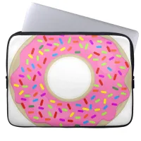 Pink Frosting Cute Donut Laptop Sleeve