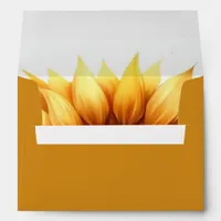 Sunflower Botanical Wedding Envelope