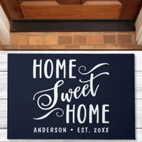 Home Sweet Home Rustic Modern Navy Family Doormat