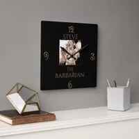 Barbarian Warrior Personalized   Square Wall Clock