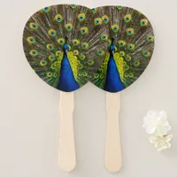 Colorful peacock hand fan