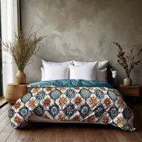 Ornate Moroccan Tile Pattern#3 Blue Gold ID1078 Duvet Cover