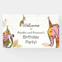 Safari Animals Tween Teen Boho Welcome Birthday Banner