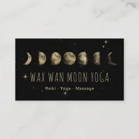 *~* Wax Wan Stars GOLD MOON Lunar Phases Black Business Card