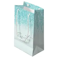 Sparkles Sweet Sixteen Teal ID912  Small Gift Bag