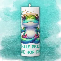 Modern Inhale Exhale Green Frog | Pillar Candle