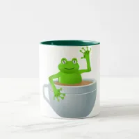 Frog in a Tea Two-Tone Coffee Mug