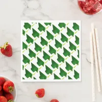 Graduation High School, College Green Cap Pattern Napkins