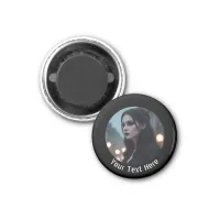 Stylish Gothic Black Emo Personalized Photo Text Magnet