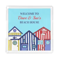 Beach House Beach Huts Nautical Seafront Kitchen Acrylic Tray